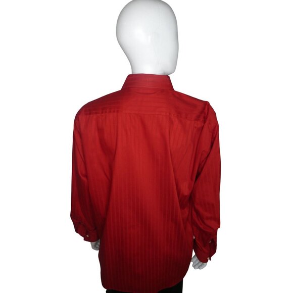 Sean John Men's Red Long Sleeve Dress Shirt Size 18 34/35‎ - Picture 5 of 9